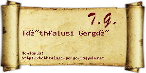 Tóthfalusi Gergő névjegykártya